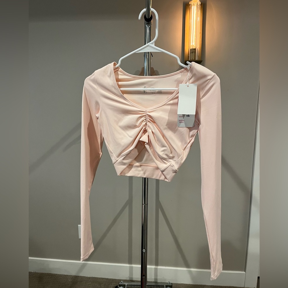Chic Blush Long Sleeve Crop Top Cara Loren
